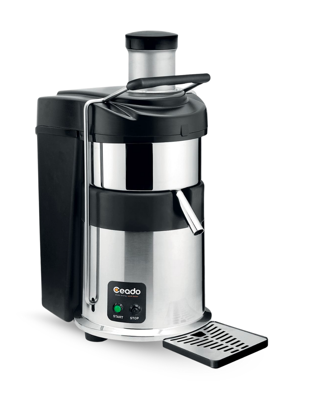 Ceado ES-500 compact commercial centrifugal juicer for juice bars and cafes.