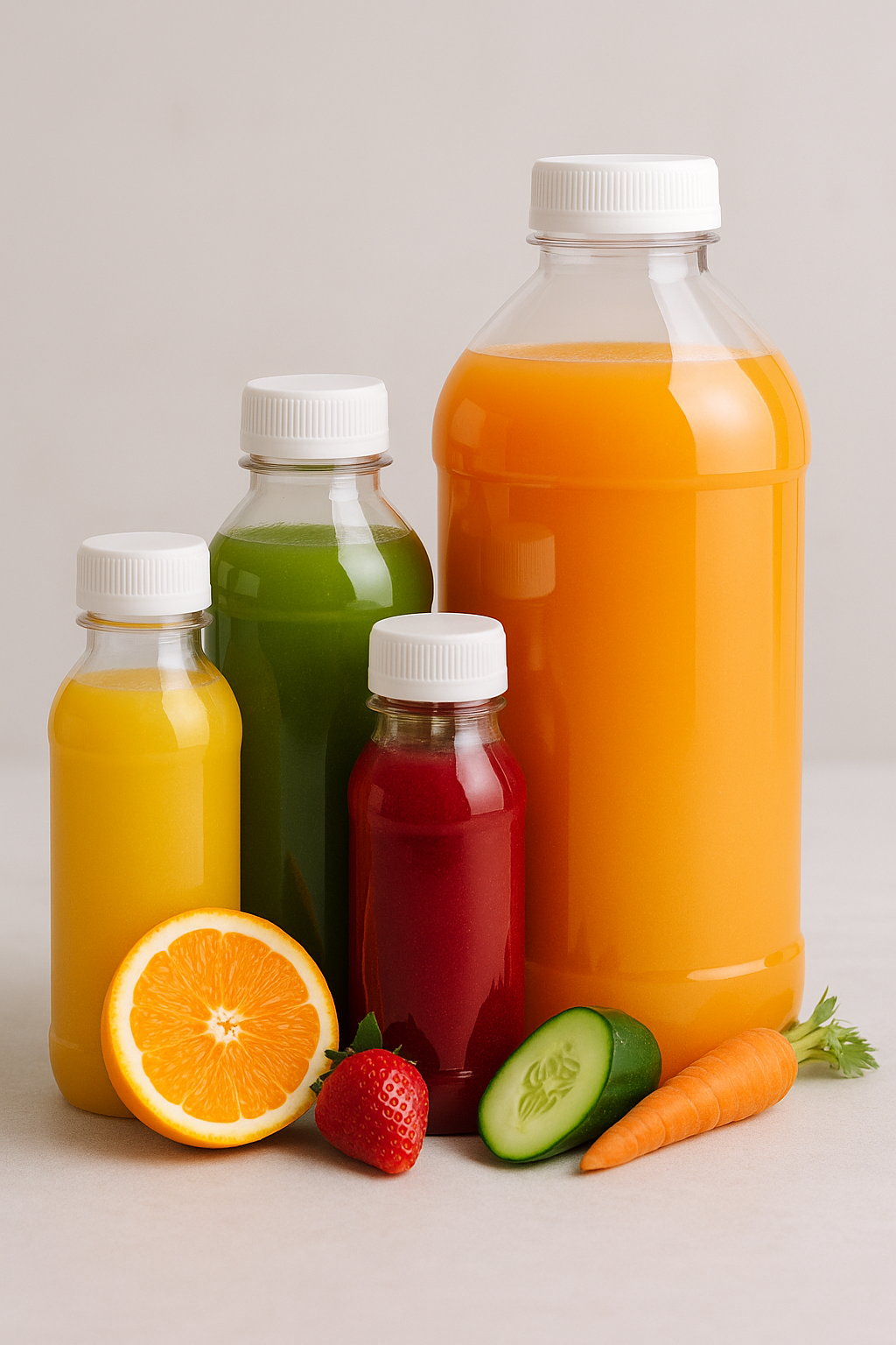 PET Juice Bottles – 10oz, 12oz, 16oz & Half Gallon | Call for Best Bulk Pricing